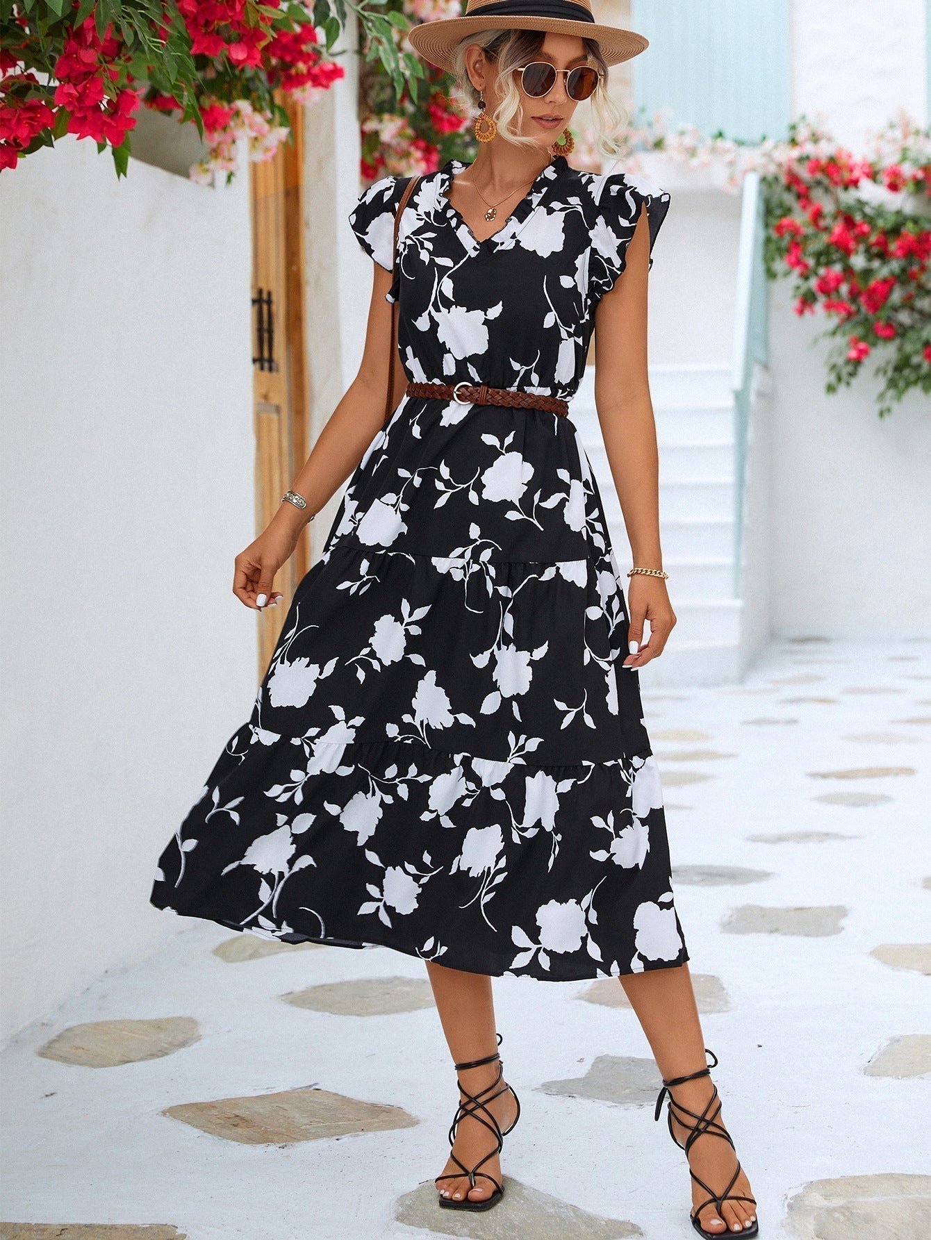 Nerys | Fließendes, Vintage-inspiriertes Blumenkleid
