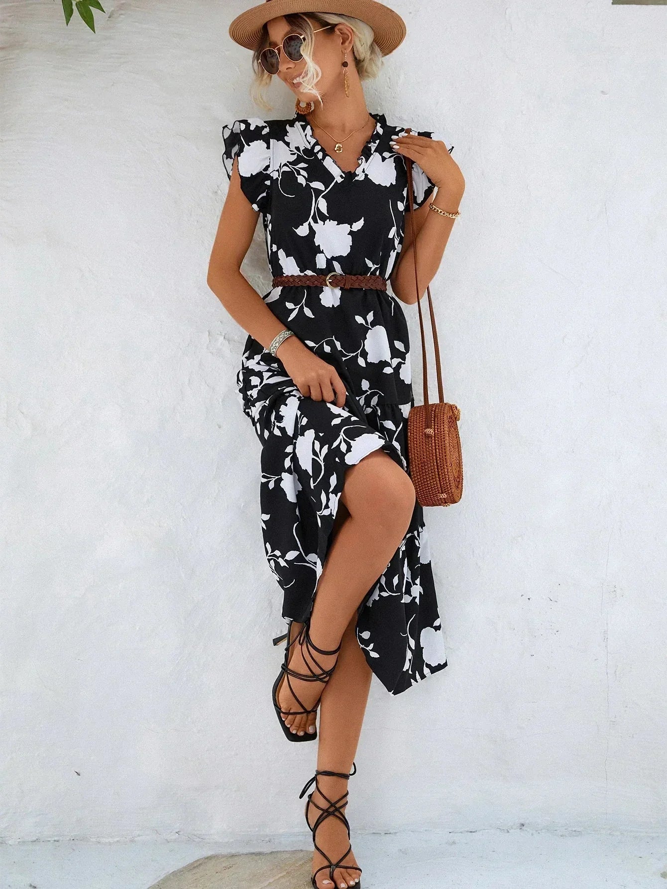 Nerys | Fließendes, Vintage-inspiriertes Blumenkleid