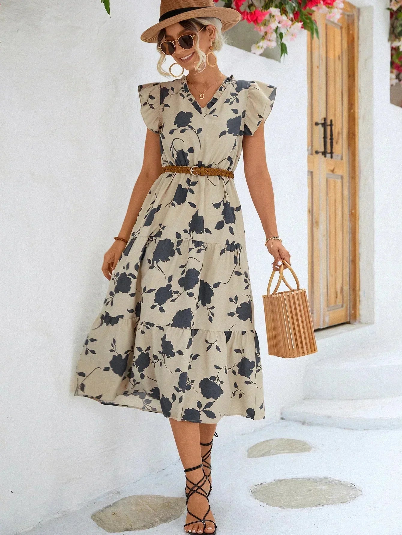 Nerys | Fließendes, Vintage-inspiriertes Blumenkleid