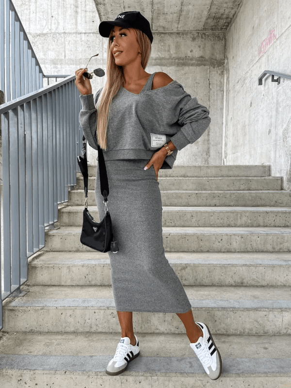 Evandra | Lagen-Strick- und Kleid-Set