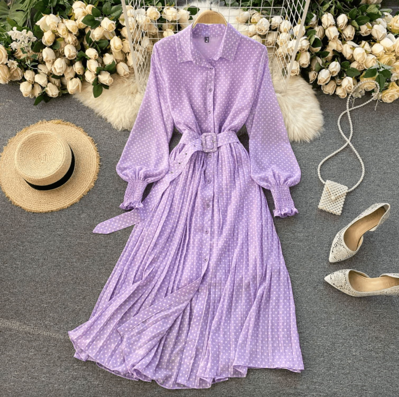 Virelune | Duskdot – Gerafftes Midikleid