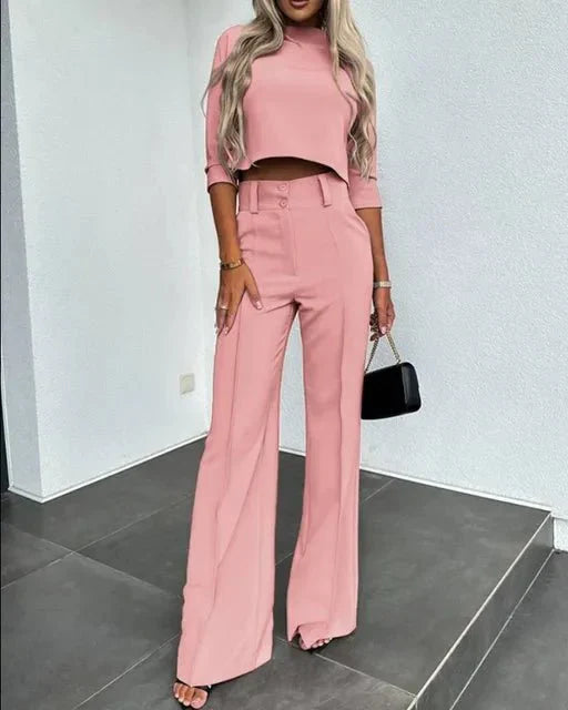 Stilvolles Crop- und Hosen-Set