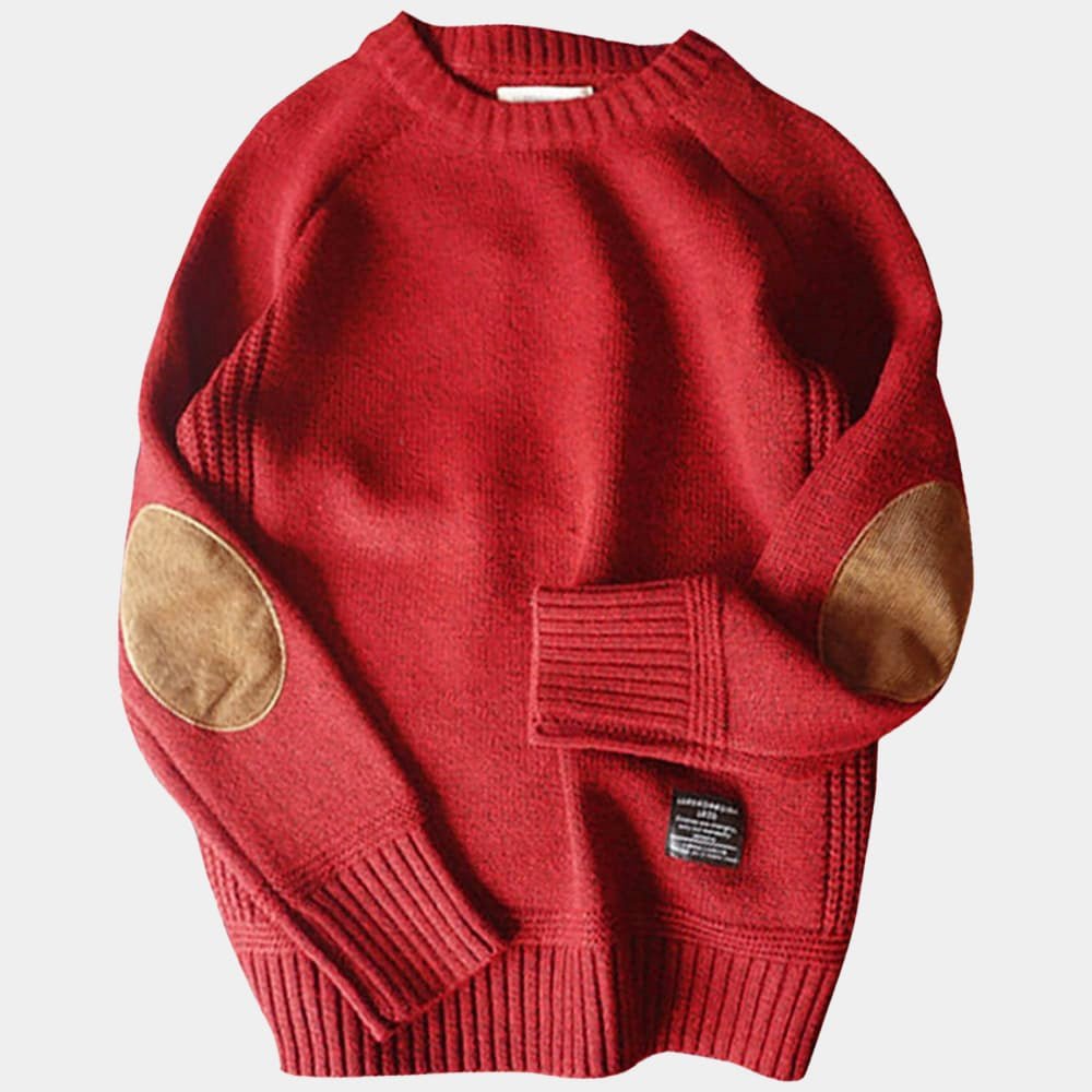 Haldor | Raffinierter Strickpullover mit Ellenbogenflicken
