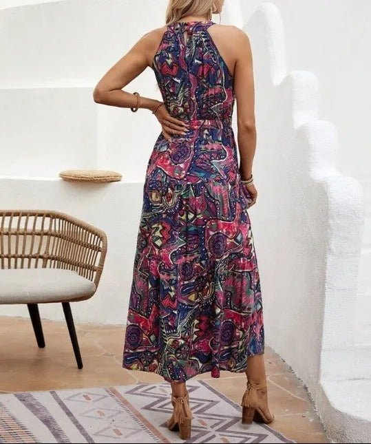 Elanora | Neckholder-Maxikleid mit Print