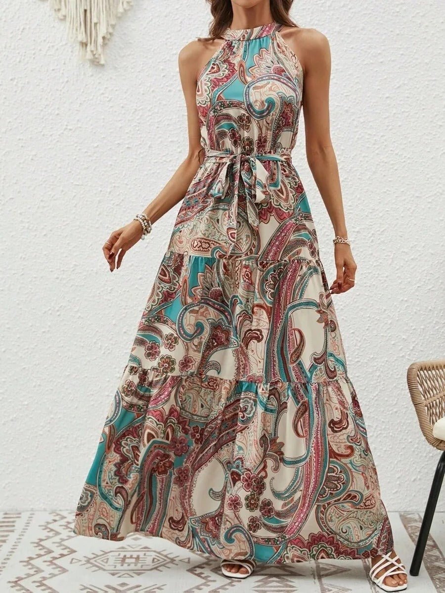 Elanora | Neckholder-Maxikleid mit Print