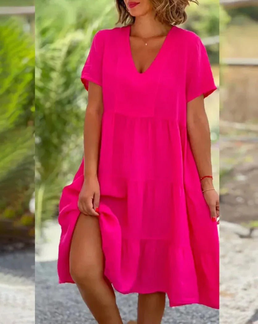 Luthmara | Schickes, fließendes Kleid mit V-Ausschnitt