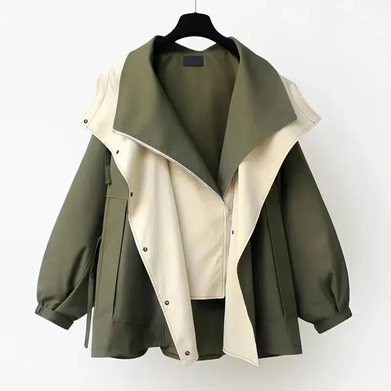 Zadie | Eleganter mehrlagiger Trenchcoat mit Kapuze