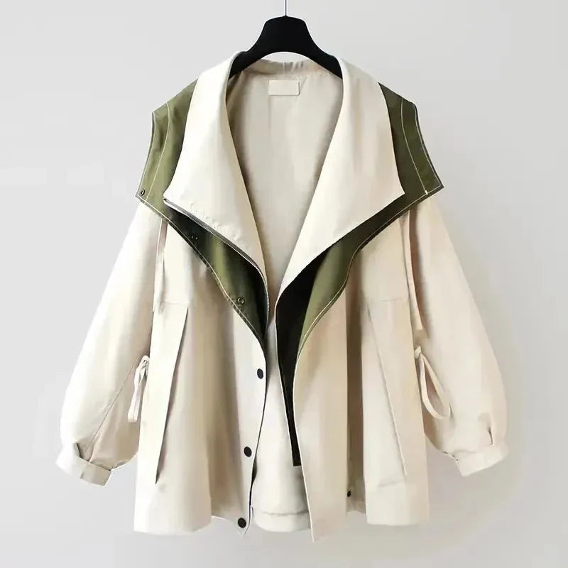 Zadie | Eleganter mehrlagiger Trenchcoat mit Kapuze