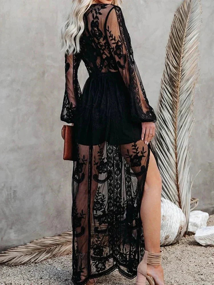 Briony | Fließendes Maxikleid aus Boho-Spitze