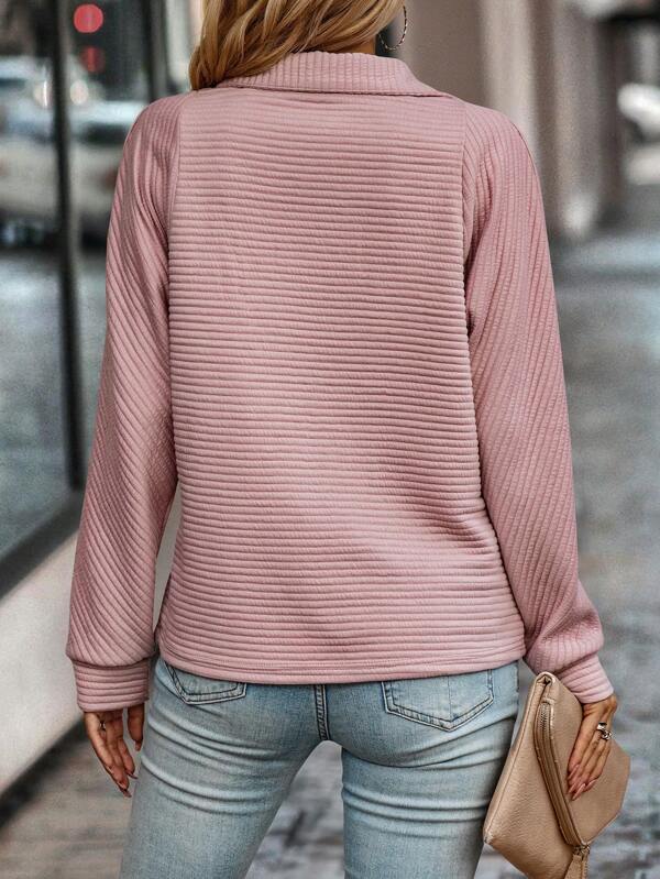 Madeleine | Lässiger Pullover mit halbem Reißverschluss
