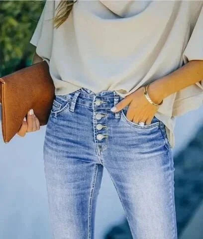 Reniva | Hoch taillierte Schlagjeans