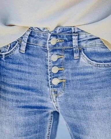 Reniva | Hoch taillierte Schlagjeans