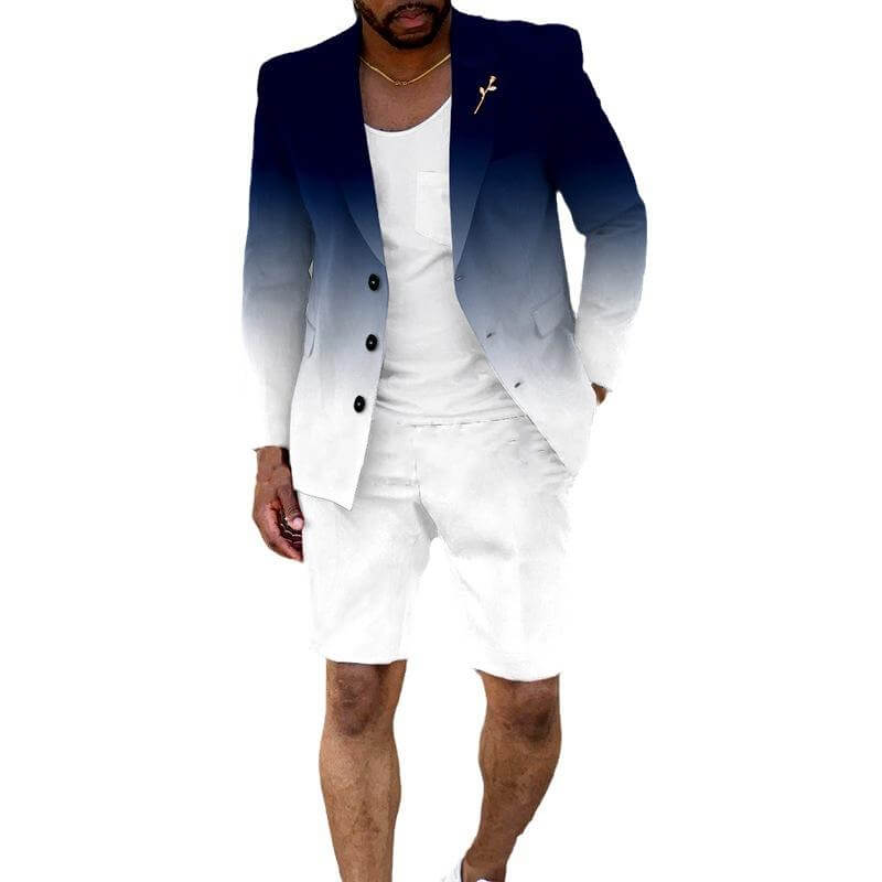 Herren Casual Gradient Anzug Shorts Set 74991083L